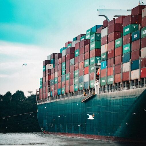 Picture of a cargo ship full of containers