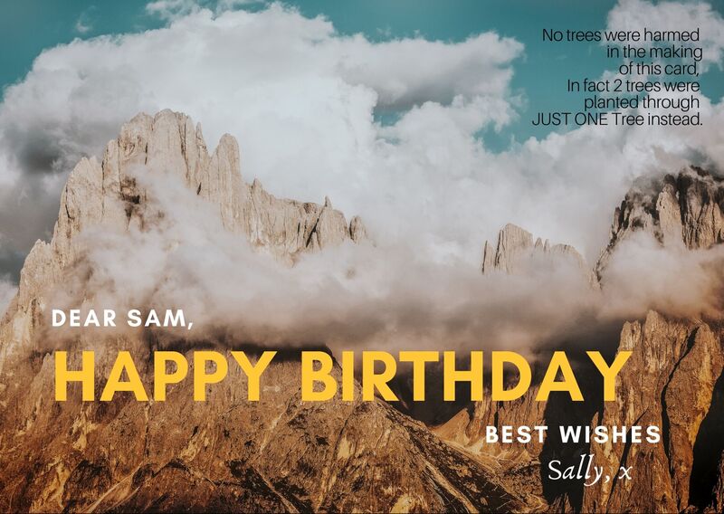 Mountain landscape birthday card