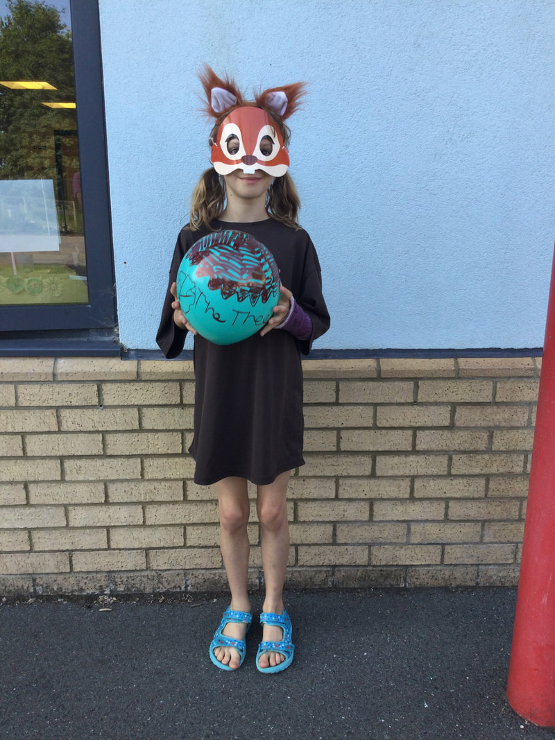 Picture of a young girl dressed as a fox