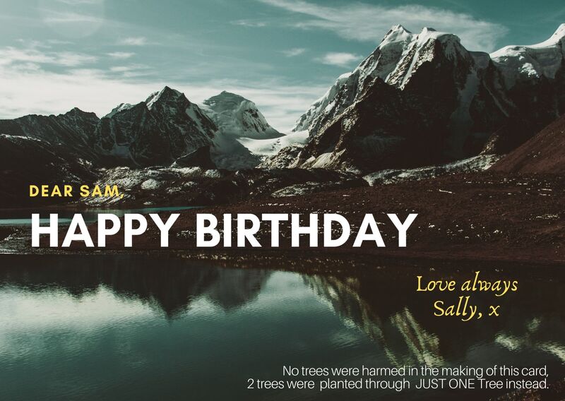 Mountain Lake View birthday card