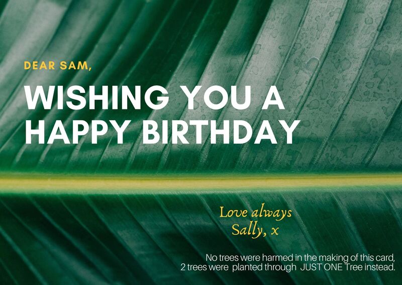 Green leaf birthday card