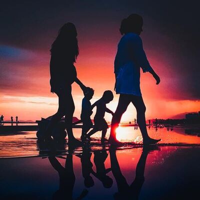 Picture of a family having a day out at the beach