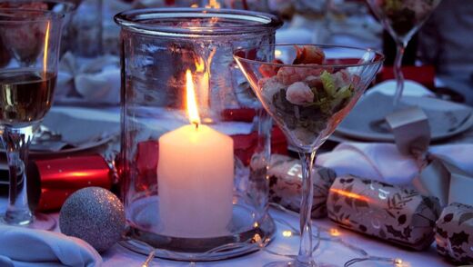 Picture of Christmas table and decorations