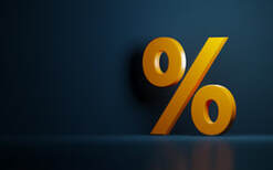 Percentage of profits sign