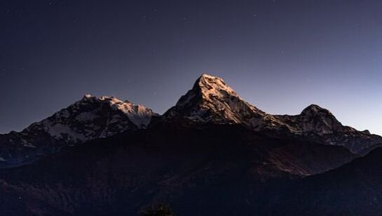 Picture of Nepalese mountain at night time