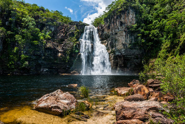 Picture of a waterfall in the Cerrado, Brazil